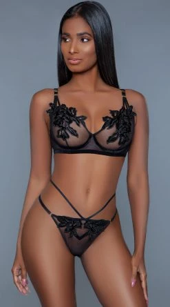 Be Wicked Evangeline Applique Bra Set