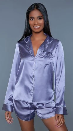 Be Wicked Liz Satin Pajama Short Set -LEG AVENUE Shop BW 2026 front 2021FEB27467