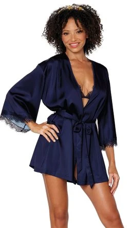 Dreamgirl Luxurious Slumber Pajama And Robe Set -LEG AVENUE Shop DG 12789 Nocturnal Front Inset 2023MAY