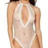 Dreamgirl Beaded Fishnet And Lace Teddy