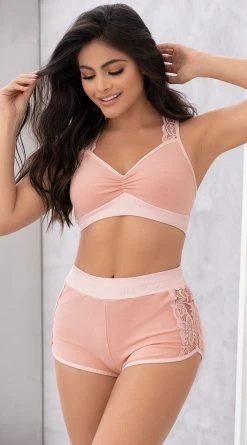 MAPALÉ Sporty Chic Pajama Set -LEG AVENUE Shop ES 7389 Rose Front 2022FEBPO42540