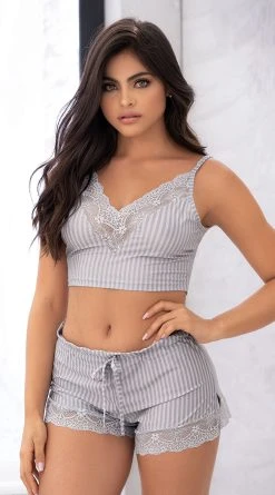 MAPALÉ Pinstripe Daydream Pajama Set