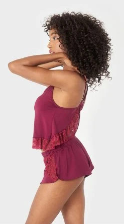 MAPALÉ Flutter Back Girl Pajama Set -LEG AVENUE Shop ES 7396 BURGUNDY 03 YANDY PS03302022