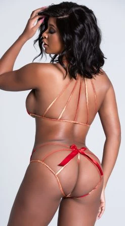 MAPALÉ Lace Bra And Panty With Gold Trim -LEG AVENUE Shop ES 8134 RED 10 PS01182021