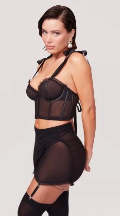 Yandy X Lana Rhoades Eternal Love Affair Bustier Set -LEG AVENUE Shop EY LNA 0014 LANA BUSTIER SKIRT SET BLACK 5658