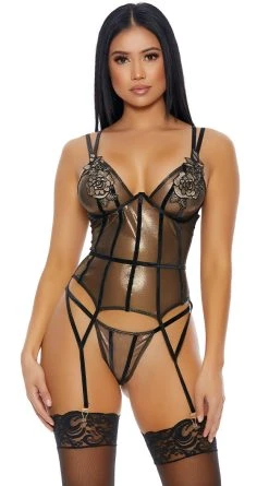 Forplay Nothin Bud Trouble Bustier Set