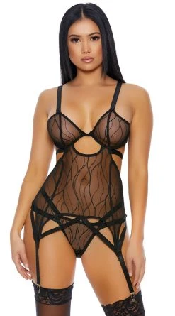Forplay See Me Now Mesh Bustier Set 7 Forplay See Me Now Mesh Bustier Set -LEG AVENUE Shop FP 770208 black alt3 lg 2020SEP23861