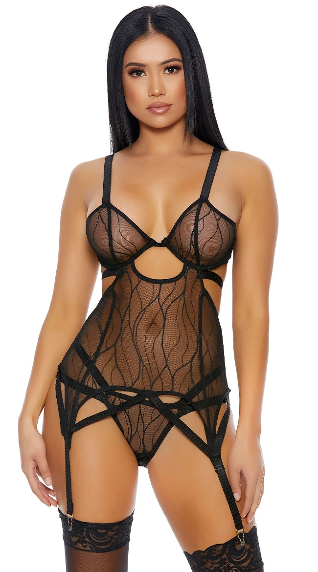 Forplay See Me Now Mesh Bustier Set 4 Forplay See Me Now Mesh Bustier Set - Image 4