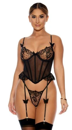 Forplay Flutter Through Me Bustier Set -LEG AVENUE Shop FP 773021 black alt1 lg 2023MAY
