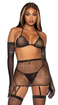 LEG AVENUE Sparkle And Fine Bra Set