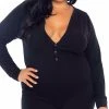 LEG AVENUE Plus Sized Love Me Long Johns Romper