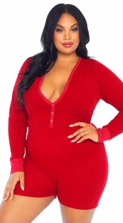 LEG AVENUE Plus Sized Love Me Long Johns Romper -LEG AVENUE Shop LA 86649X 001 003 2021DEC45048