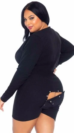 LEG AVENUE Plus Sized Love Me Long Johns Romper -LEG AVENUE Shop LA 86649X 002 001 2021DEC45048