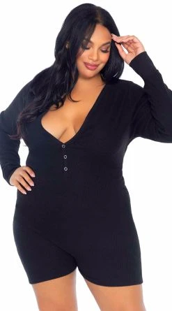 LEG AVENUE Plus Sized Love Me Long Johns Romper -LEG AVENUE Shop LA 86649X 003 001 2021DEC45048