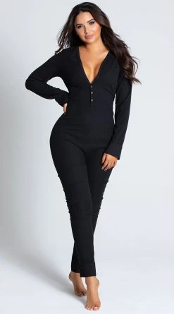 LEG AVENUE Love Me Long Johns Jumpsuit -LEG AVENUE Shop LA 86650 BLACK PS10282019 3