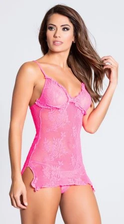 MUSIC LEGS Love Struck Lace Chemise Set 21 MUSIC LEGS Love Struck Lace Chemise Set -LEG AVENUE Shop ML 9132 PINK 10 PS02142019 Edit