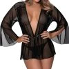 Magic Silk Mesh And Multi-Net Short Robe