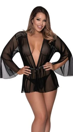 Magic Silk Mesh And Multi-Net Short Robe