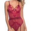 Oh La La Cheri Eyelash Lace Teddy With Garters