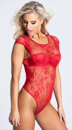 Oh La La Cheri Ysabel Molded Cup Thong Teddy -LEG AVENUE Shop OL 51 70014 RED PS03042020 4