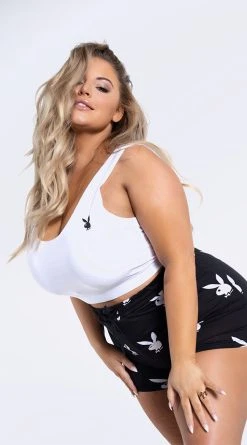 Playboy Plus Size Entertainment Lounge Short Set -LEG AVENUE Shop PB PBL2015X BLK 17 YANDY PS09232021