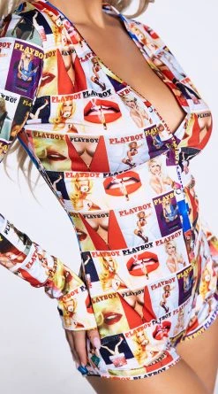 Playboy Cover Girl Lounge Romper -LEG AVENUE Shop PB PBL5015 COLOR 9 YANDY PS11112021