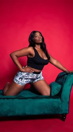 Playboy Plus Size Got It Covered Lounge Short Set -LEG AVENUE Shop PB PBL5016X BW 1 EDS YANDY 2021PBHOLIDAY