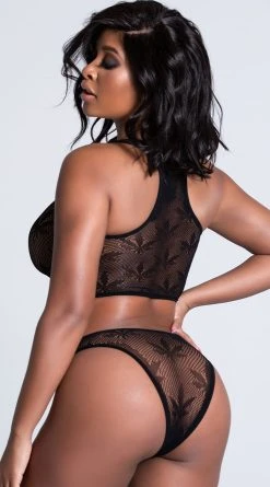 Pink Lipstick Don't Leaf Me Bra Set -LEG AVENUE Shop PL 23071 BLACK 9 PS01182021