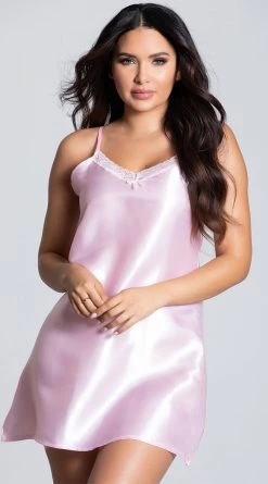 Popsi Lingerie Midnight Satin Chemise -LEG AVENUE Shop PO 261 PINK PS09182019 2