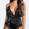 Popsi Lingerie Sleeping In Satin Romper