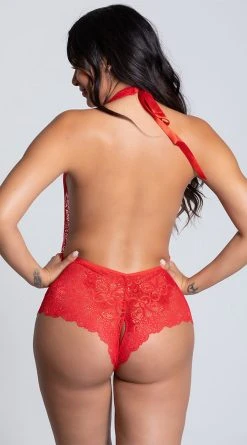 Popsi Lingerie Sweet Whisper Crotchless Bodysuit -LEG AVENUE Shop PO 8768 RED PS09182019 13