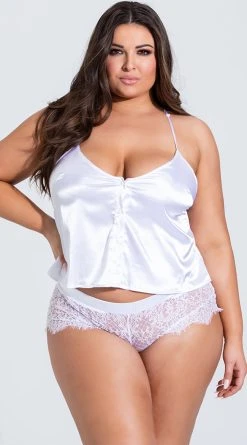 Roma Plus Size Elegant Satin Pajama Set