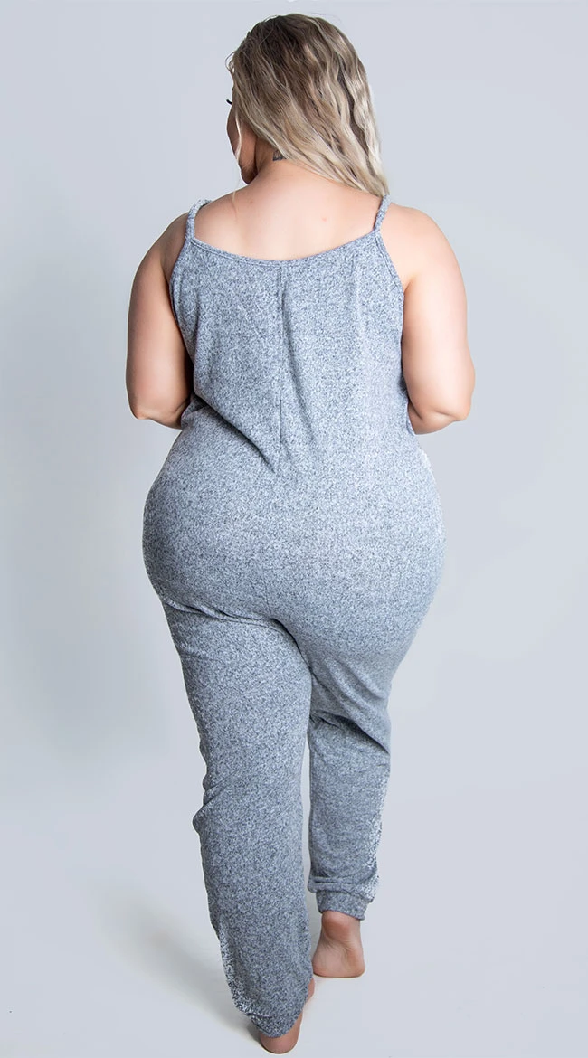 Roma Plus Size Comfy Pajama Pocket Jumpsuit 4 Roma Plus Size Comfy Pajama Pocket Jumpsuit - Image 4