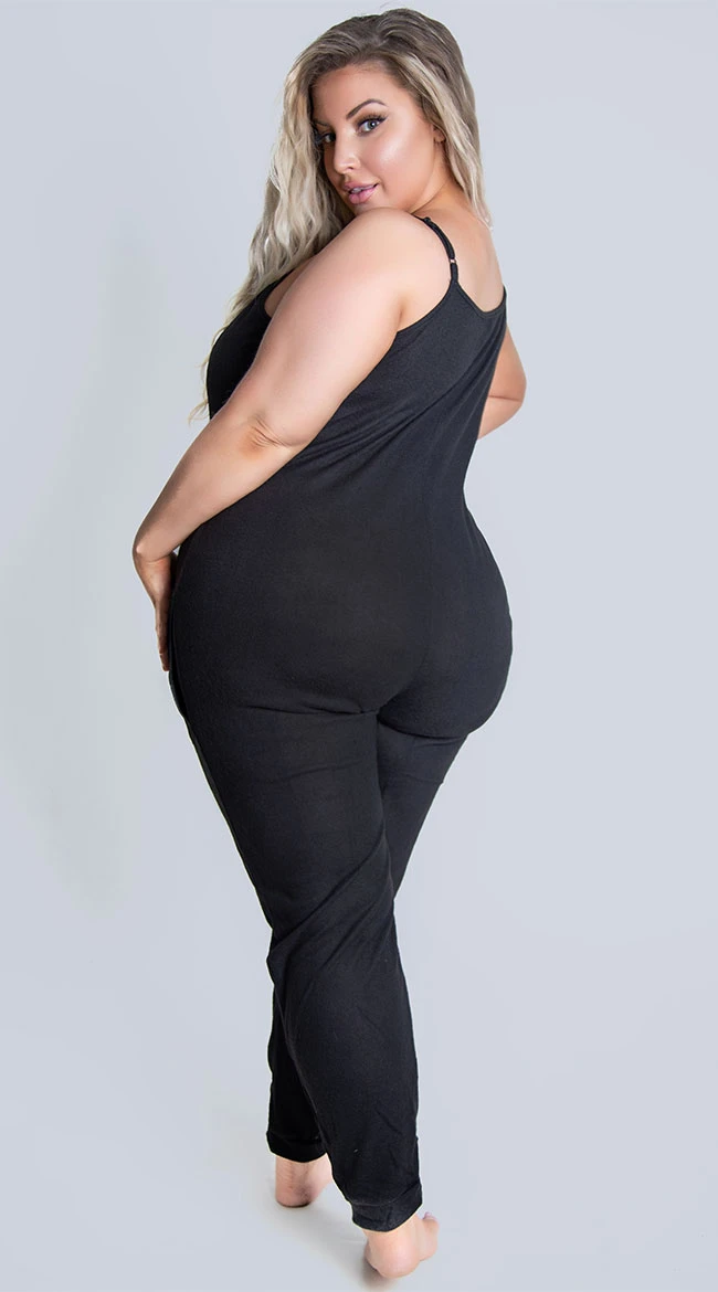 Roma Plus Size Comfy Pajama Pocket Jumpsuit 2 Roma Plus Size Comfy Pajama Pocket Jumpsuit - Image 2