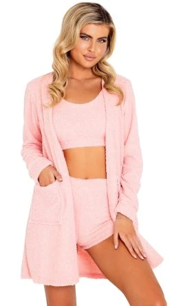 Roma Barely Awake Fuzzy Lounge Set -LEG AVENUE Shop RM LI411 Pink LI412 Pink 2021MAR30900