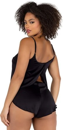 Roma Tulip Dreams Satin Short Set 8 Roma Tulip Dreams Satin Short Set -LEG AVENUE Shop RM LI505 Blk Back 2021DEC43200