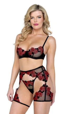 Roma Rosa Bella Wraparound Garter Set -LEG AVENUE Shop RM LI543 2023JAN54288