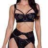 Roma Studs & Kisses Bra And Garter Set