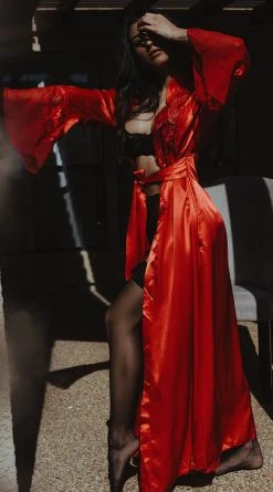 Shirley Of Hollywood Long Satin And Chiffon Robe -LEG AVENUE Shop SO 20559 4 IPS02112019