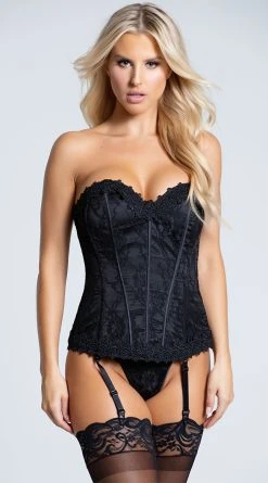 Shirley Of Hollywood Satin And Lace Corset Set