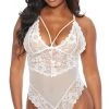 Shirley Of Hollywood All Mine Mesh And Lace Teddy