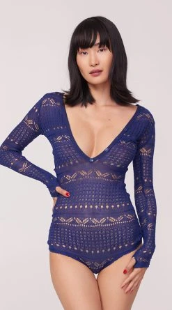 Seven 'til Midnight Cozy Sweater Romper -LEG AVENUE Shop ST 10721 NAVY 4552 Yandy PS08102022