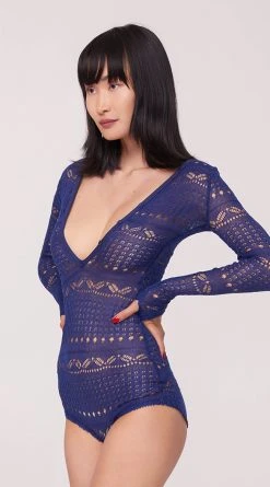 Seven 'til Midnight Cozy Sweater Romper -LEG AVENUE Shop ST 10721 NAVY 4558 Yandy PS08102022