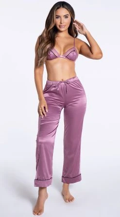 Seven 'til Midnight Sleep Tight Satin Pant Set -LEG AVENUE Shop ST 11304 MAUVE 2 YANDY PS08192021