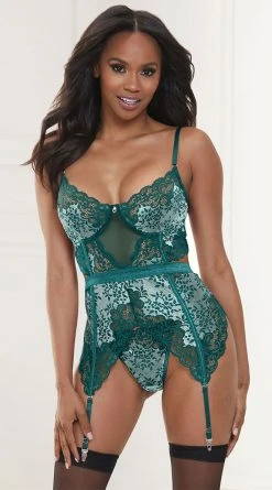 Seven 'til Midnight Late Night Rendezvous Merrywidow Set 6 Seven 'til Midnight Late Night Rendezvous Merrywidow Set -LEG AVENUE Shop ST 11329 GREEN F 2022JAN42771