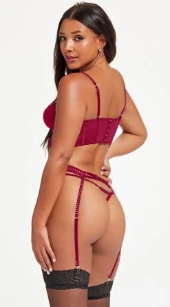 Seven 'til Midnight Sparkling Seduction Bustier Set 6 Seven 'til Midnight Sparkling Seduction Bustier Set -LEG AVENUE Shop ST 11474 WINE B 2023MAY