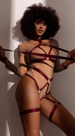 Yandy Tied To Submission Harness Set 16 Yandy Tied To Submission Harness Set -LEG AVENUE Shop YDR YNDY 0014 ELASTIC PLAYSET WRIST RESTRAINTS LEASH MERLOT 01172023 959