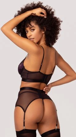 Yandy Midnight Beauty Bra And Garter Set 5 Yandy Midnight Beauty Bra And Garter Set -LEG AVENUE Shop YDR YNDY 0016 BRA GARTER BELT G STRING SET PLUM BLACK 37