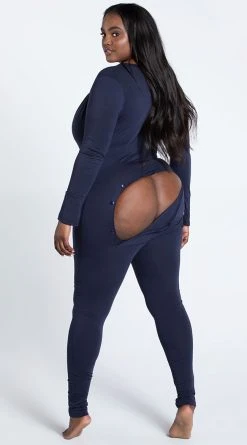 Yandy Plus Size Back In A Snap Onesie -LEG AVENUE Shop YR E7226Q NVY 6 YANDY PS06282021