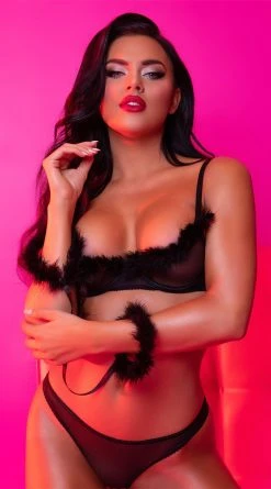 Yandy Fur-Ever Eyes Marabou Bra Set 26 Yandy Fur-Ever Eyes Marabou Bra Set -LEG AVENUE Shop YSM PL YA0668 BLACK PS12192019 VDAY 14